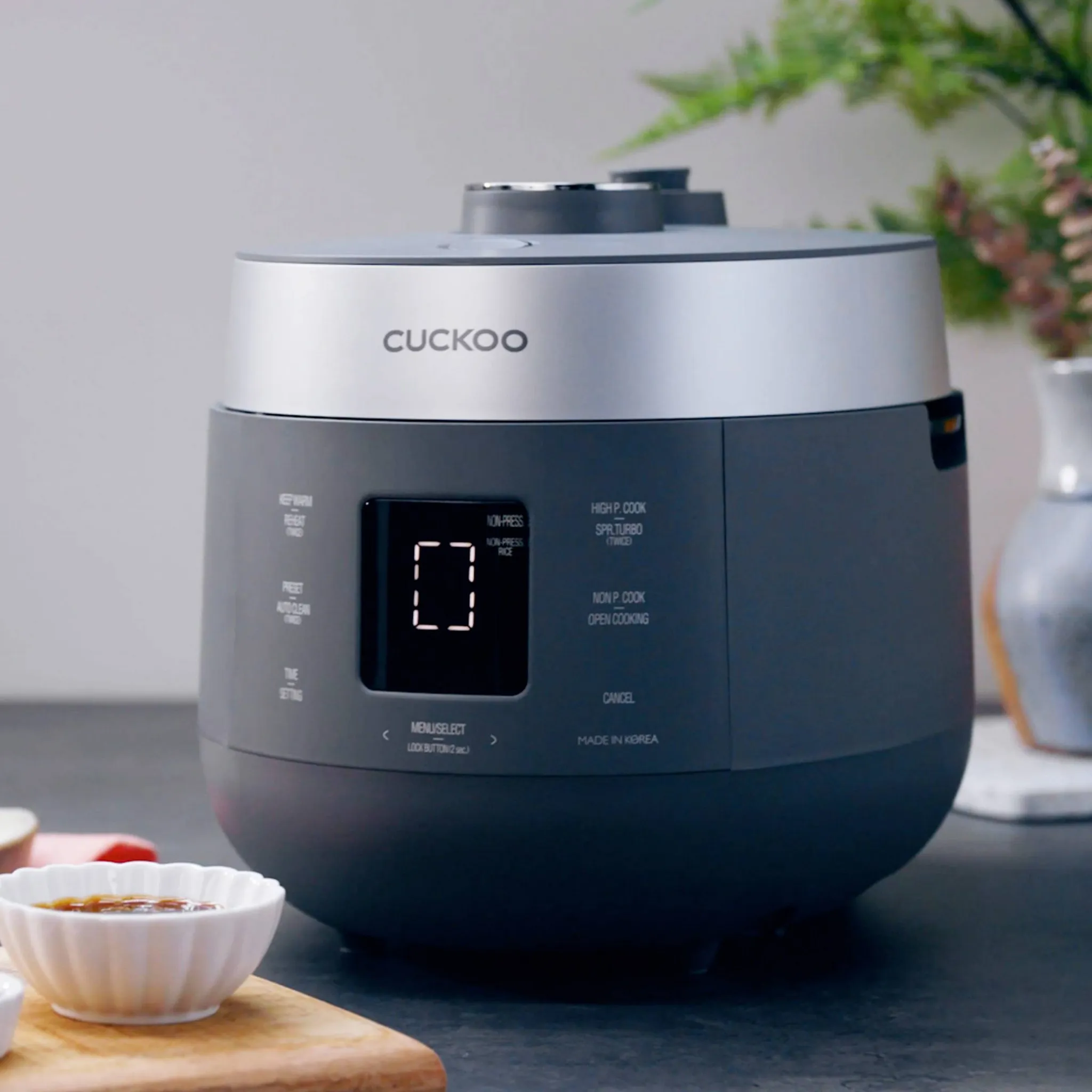 6-Cup Twin Pressure Rice Cooker and Warmer - Gray - Image 4