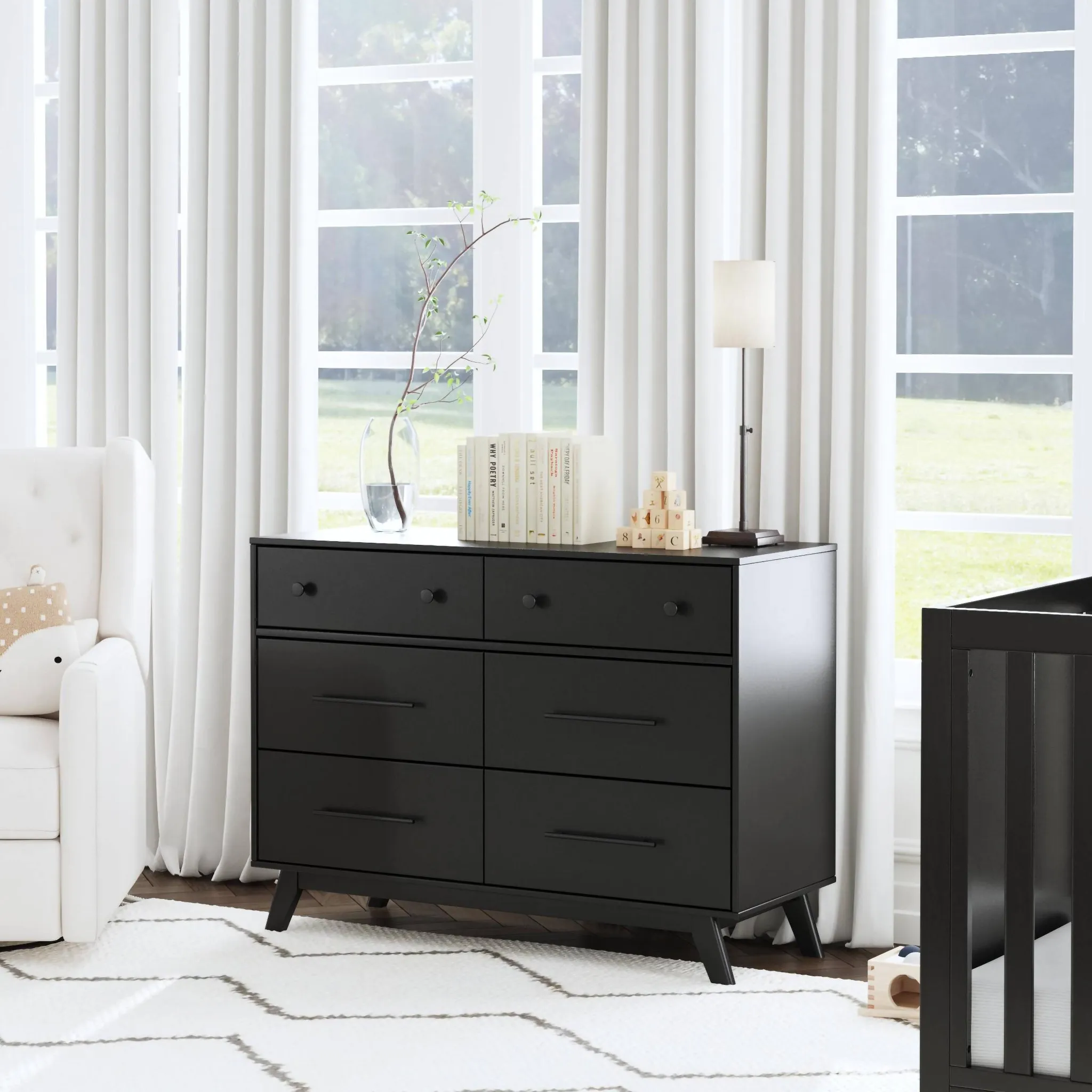 6-Drawer Dresser - Ebony - Image 4