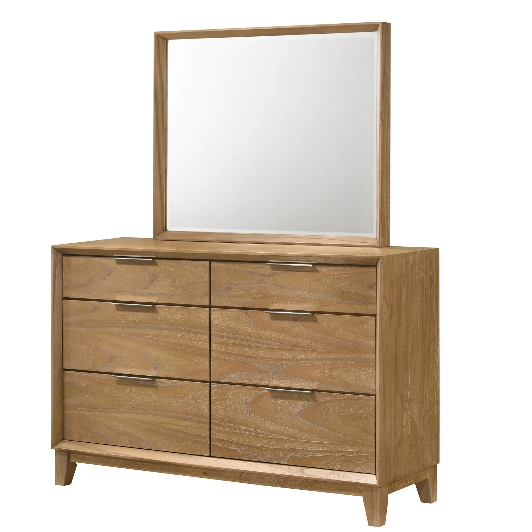 6 Drawer Storage Dresser, Bedroom Furniture - Natural Wood - Image 4