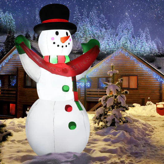 6 Feet Inflatable Christmas Snowman With LED Lights Blow Up Outdoor Yard Decoration - Image 6