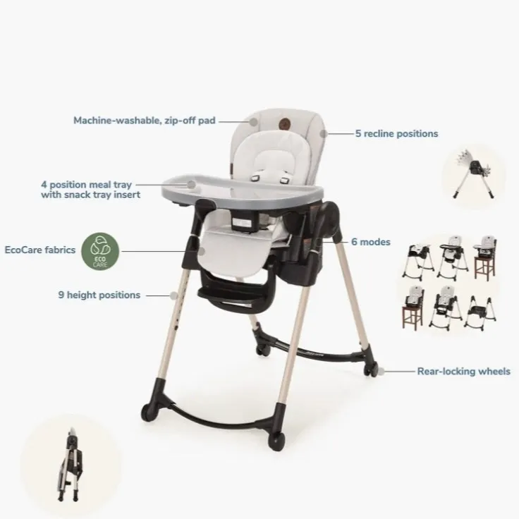 6-in-1 Adjustable Highchair - Onyx Sand - Image 2