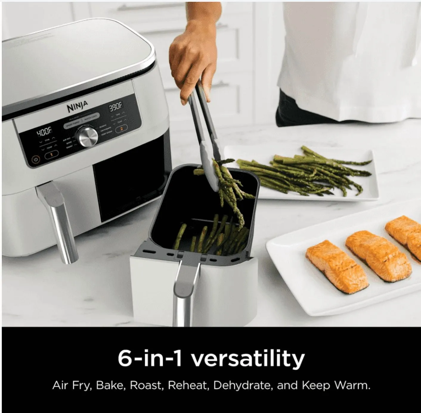 6-in-1 Air Fryer with DualZone Technology - White - Image 3