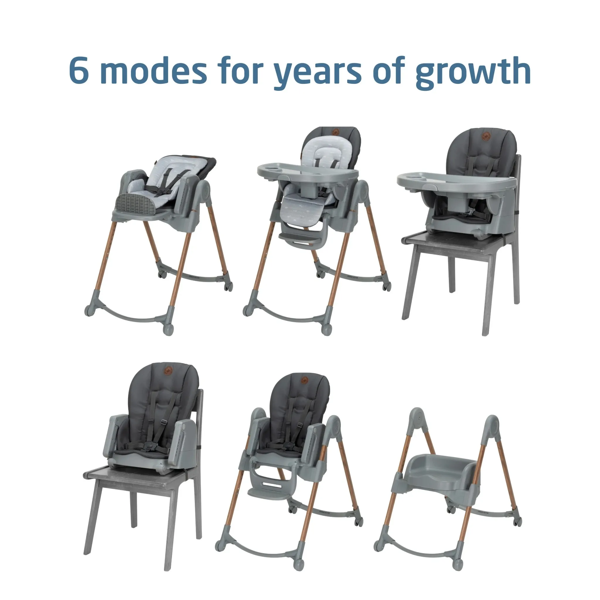 Minla 6-in-1 High Chair - Safari Gray - Image 4