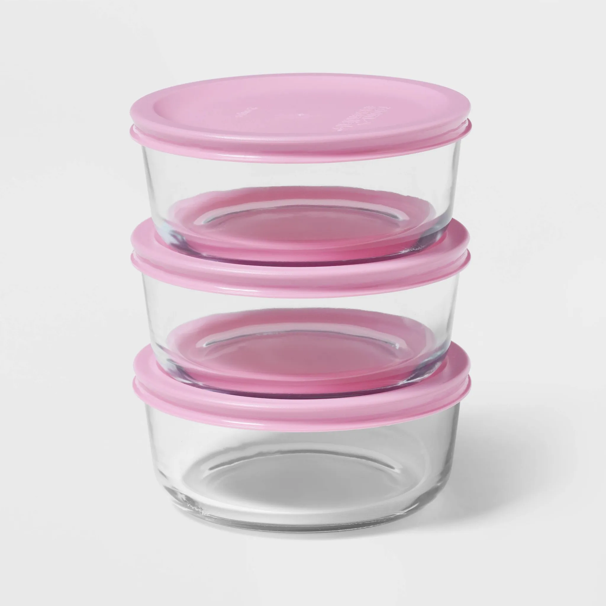 6-Piece Round Glass Food Storage Container Set