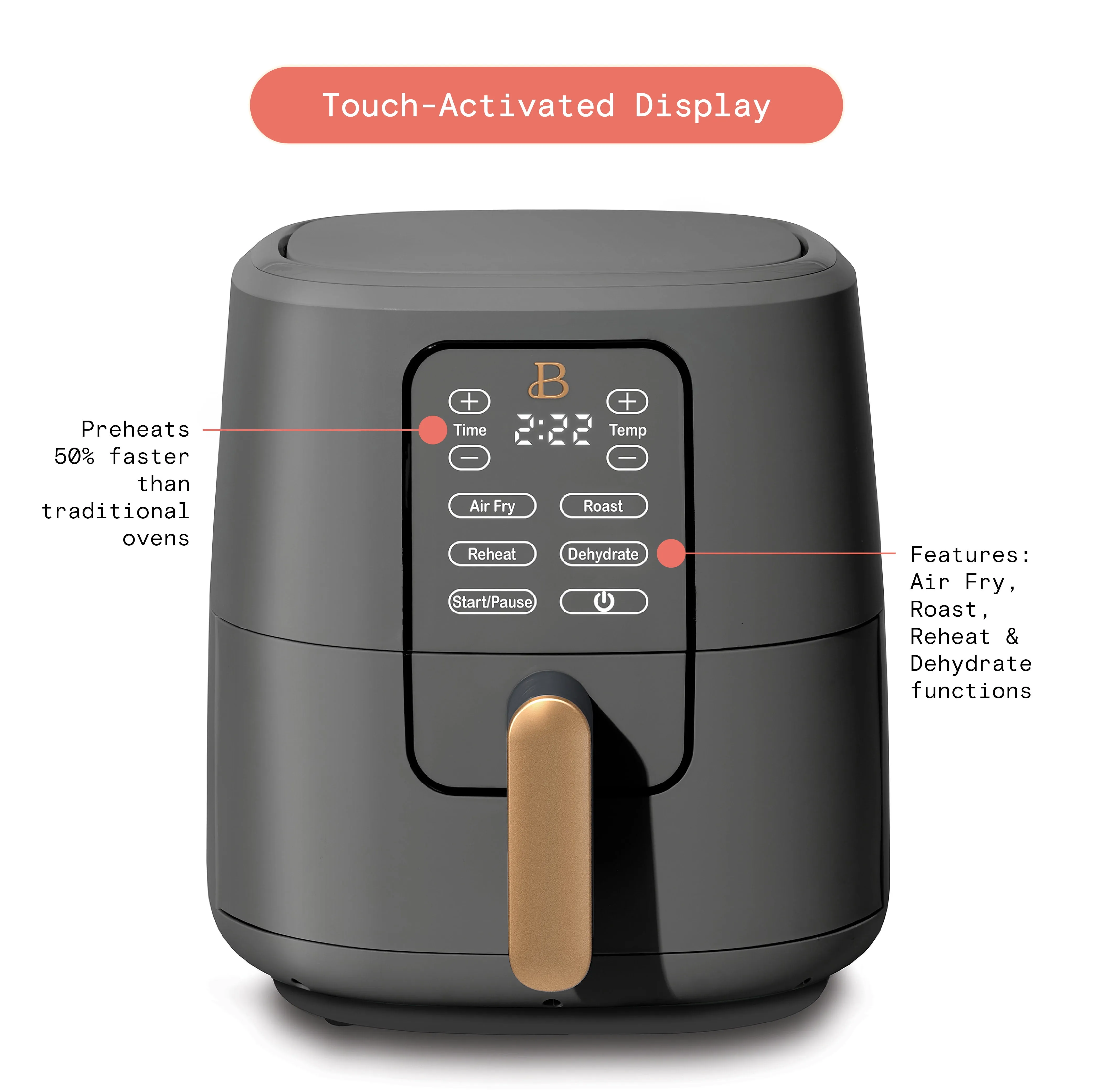 6 Qt Air Fryer with TurboCrisp Technology - Oyster Grey - Image 2