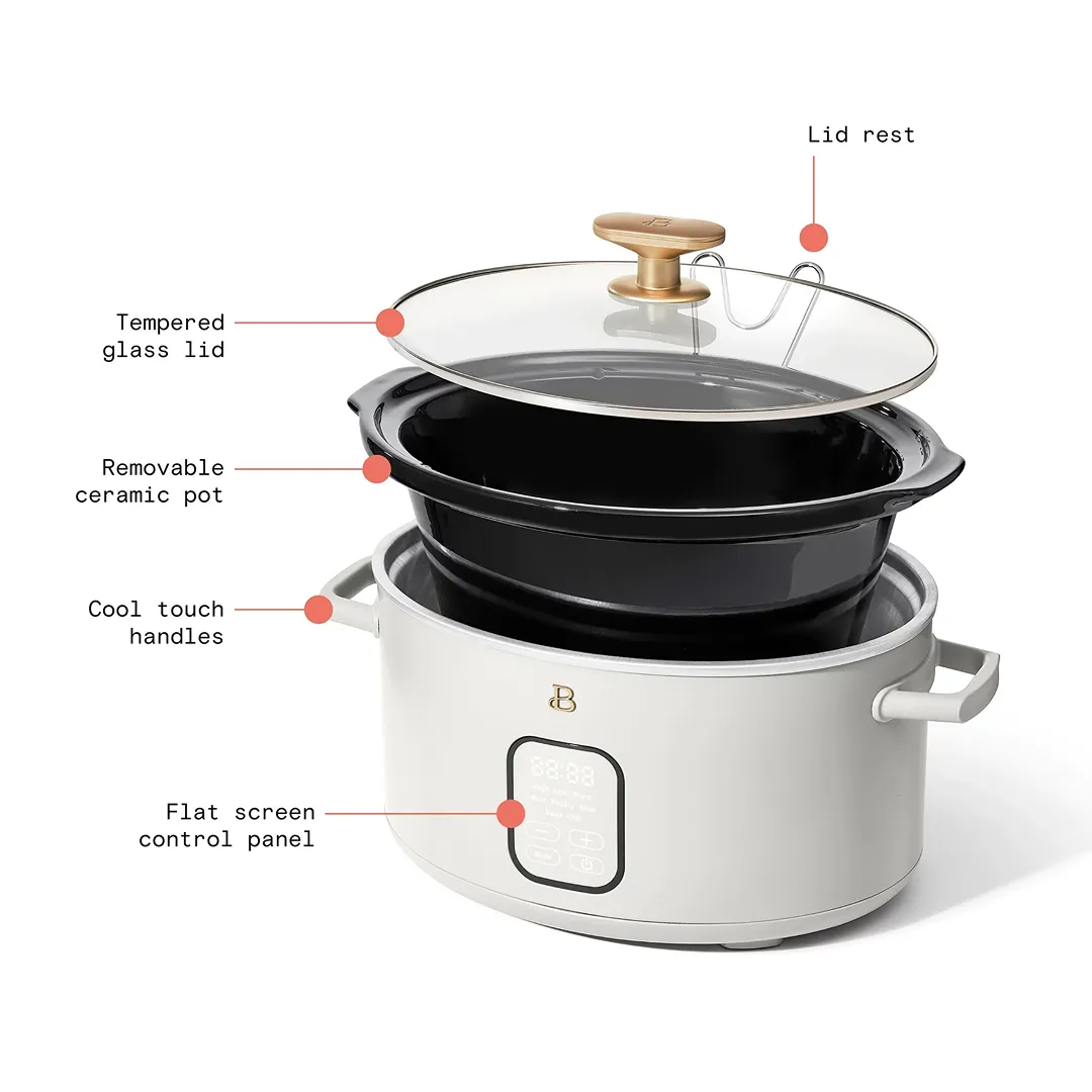 6 Qt Programmable Slow Cooker, White Icing by Drew Barrymore - Image 3