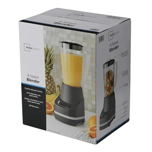 6-Speed Blender with 48 Ounce Jar, 360 Watt, Black - Image 5