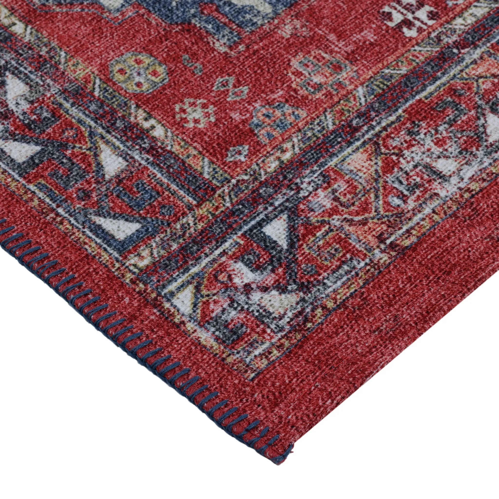 60" x 22" Vintage Persian Medallion Kitchen Runner Rug - Red - Image 4