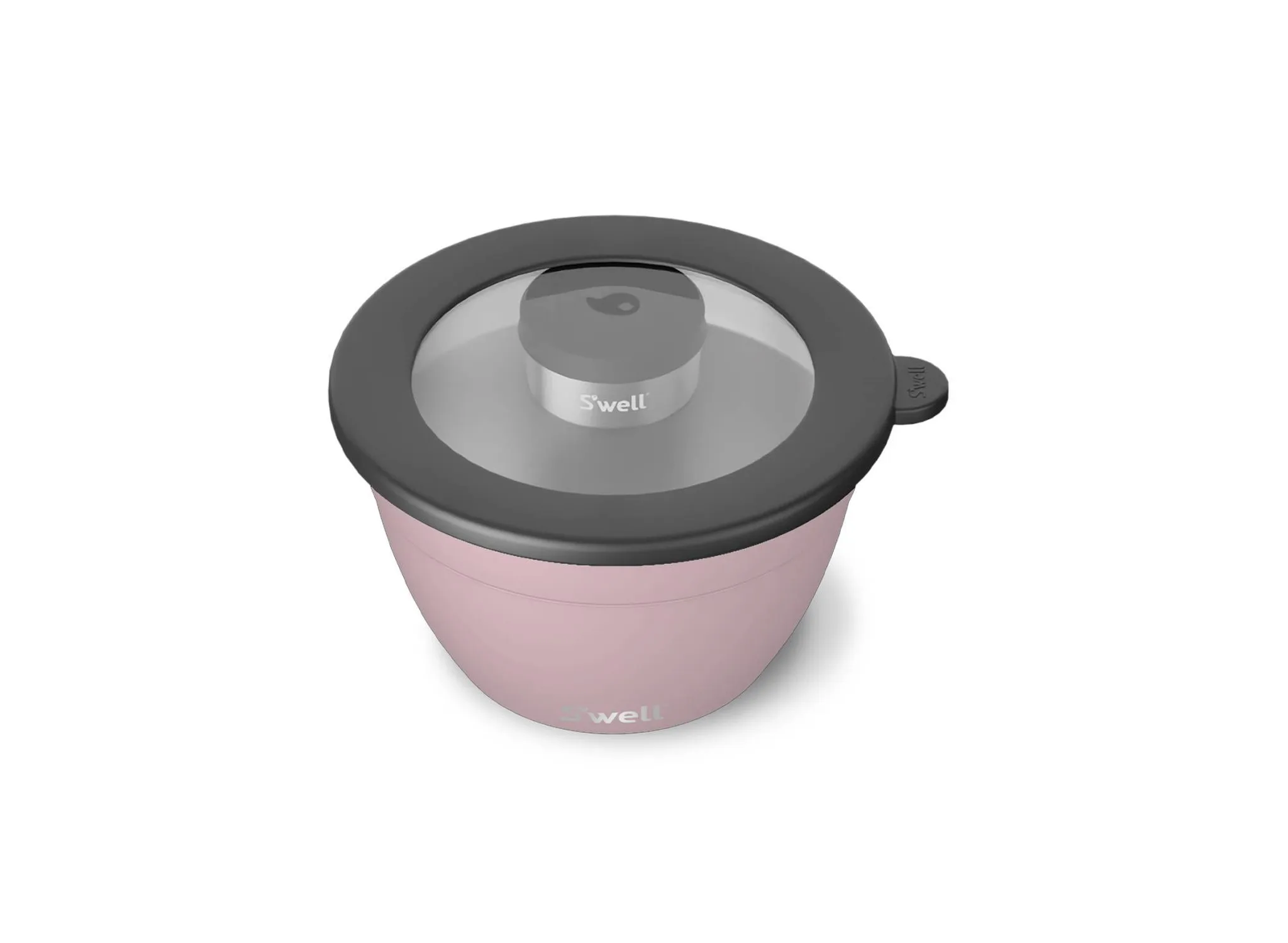 64oz Salad Bowl Kit Pink Topaz: Stainless Steel Salad Container with Silicone Lid, Dishwasher-Safe