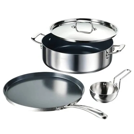 6.5 Qt Covered Casserole, 12-inch Dosa Tawa & Tadka Set