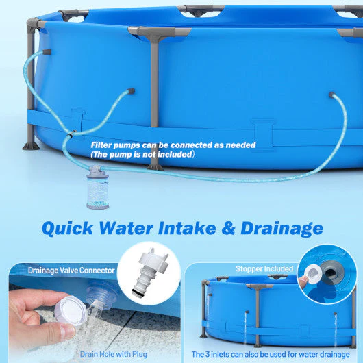 690/978/1158/1617 Gal Outdoor Family Swimming Pool With Metal Frame-10 X 10 Ft - Image 8