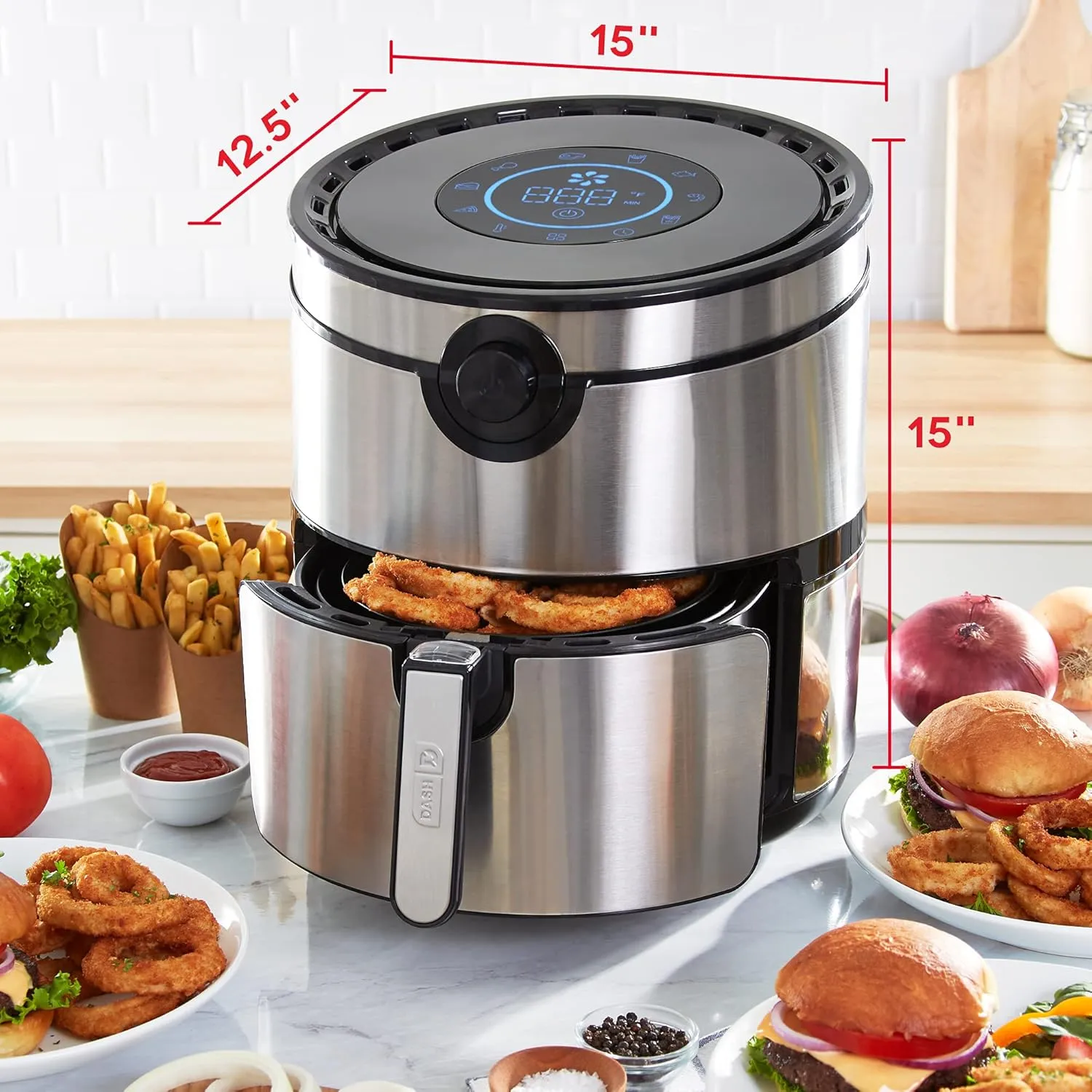 AirCrisp Pro Digital Air Fryer - Silver Stainless Steel 6qt Air Fryer - Image 3
