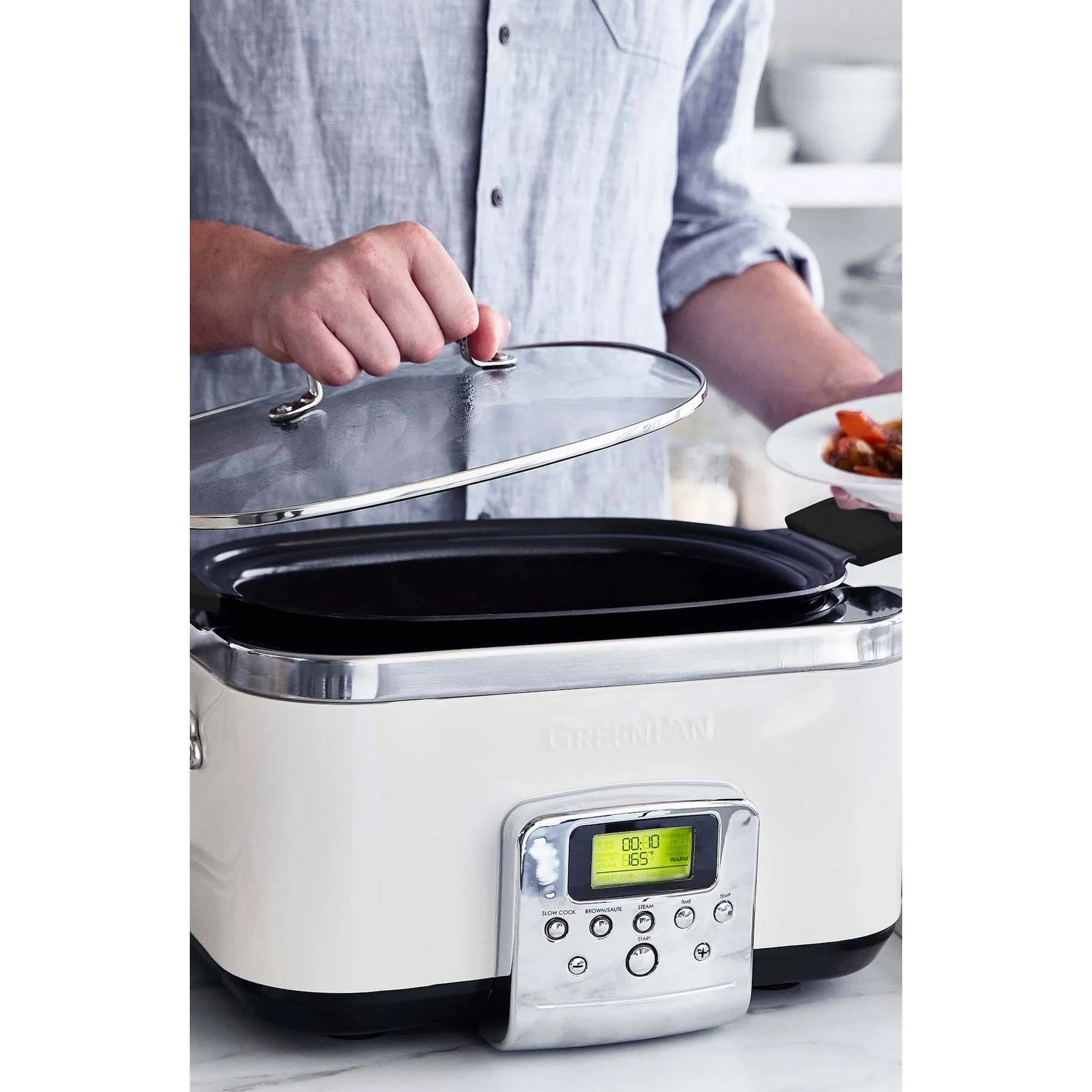 6qt Ceramic Slow Cooker - Cloud Cream - Image 4