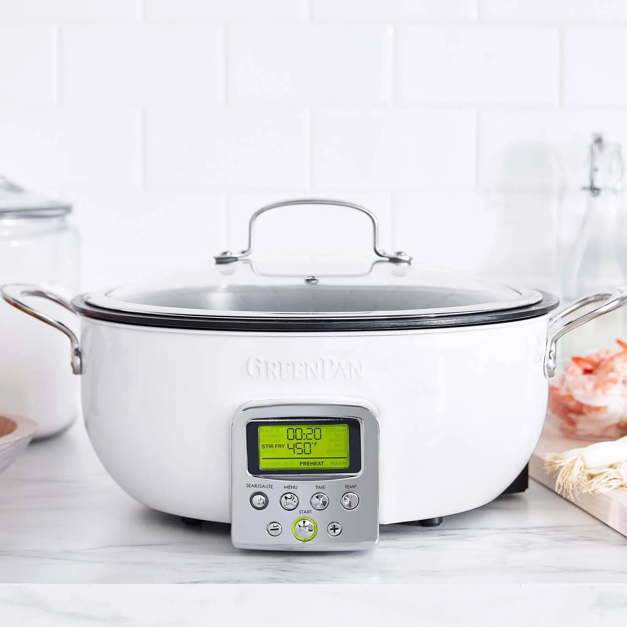 6qt Nonstick Slow Cooker & Smart Skillet - Cloud Cream - Image 2