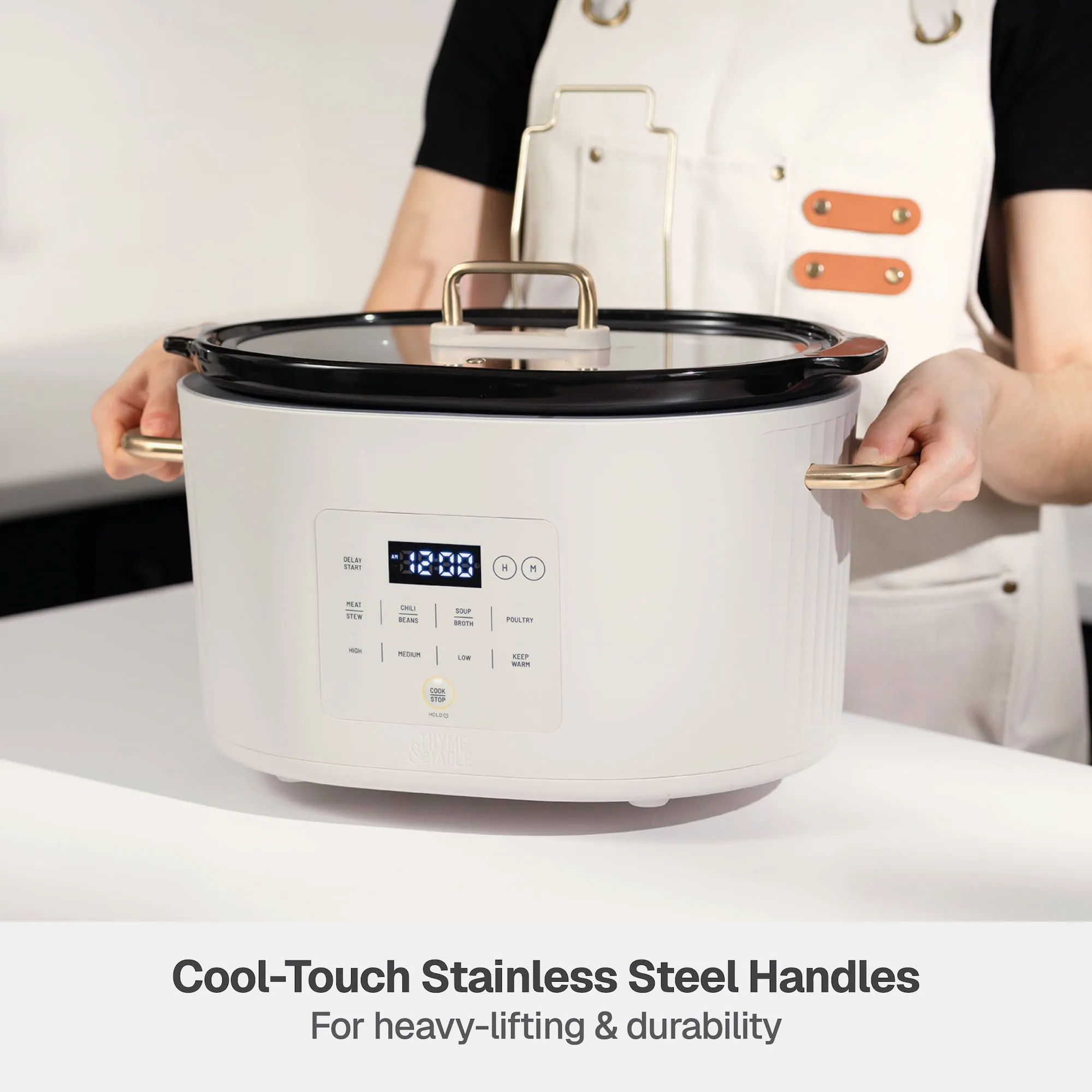 6QT Programmable Slow Cooker - Sand White - Image 4