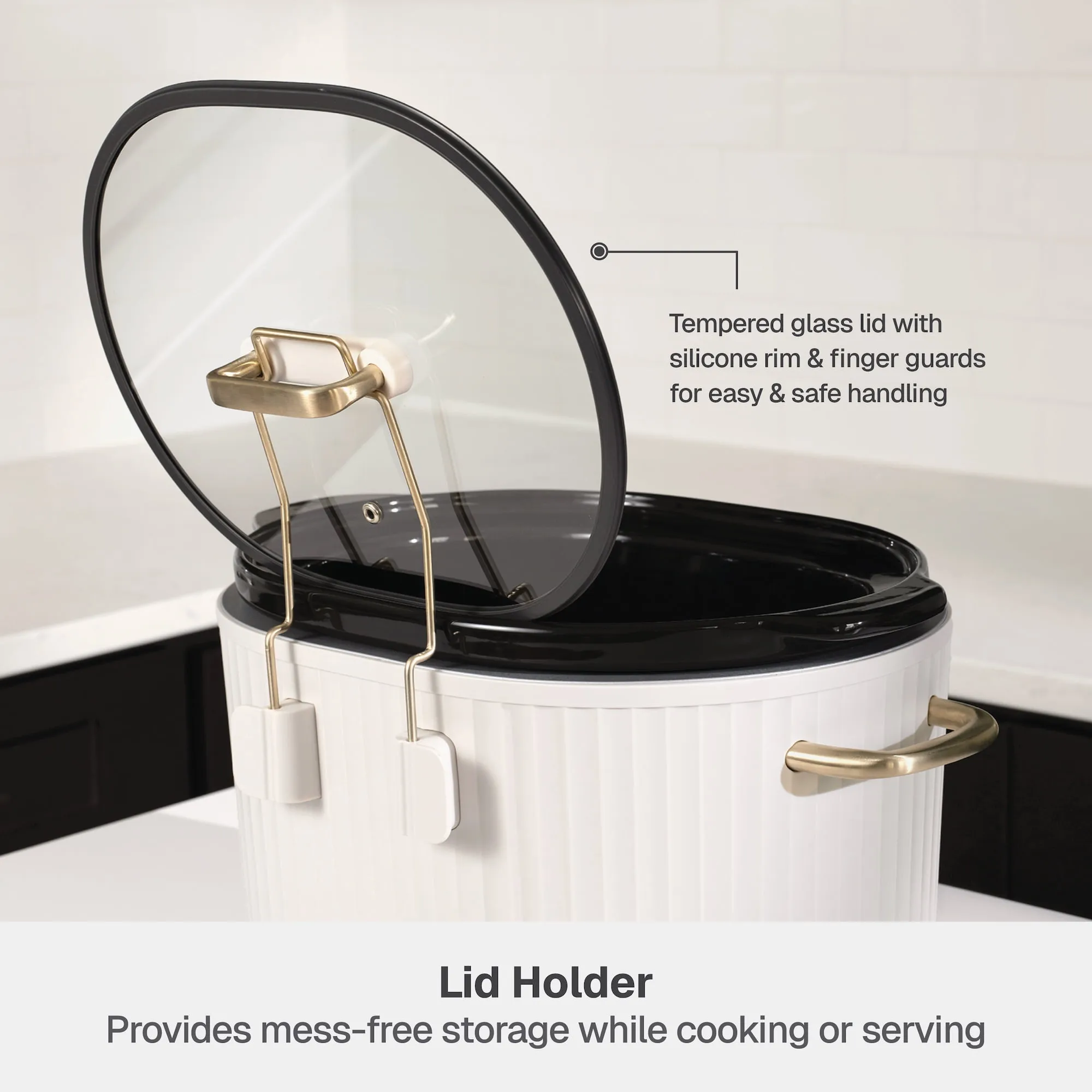6QT Programmable Slow Cooker - Sand White - Image 5