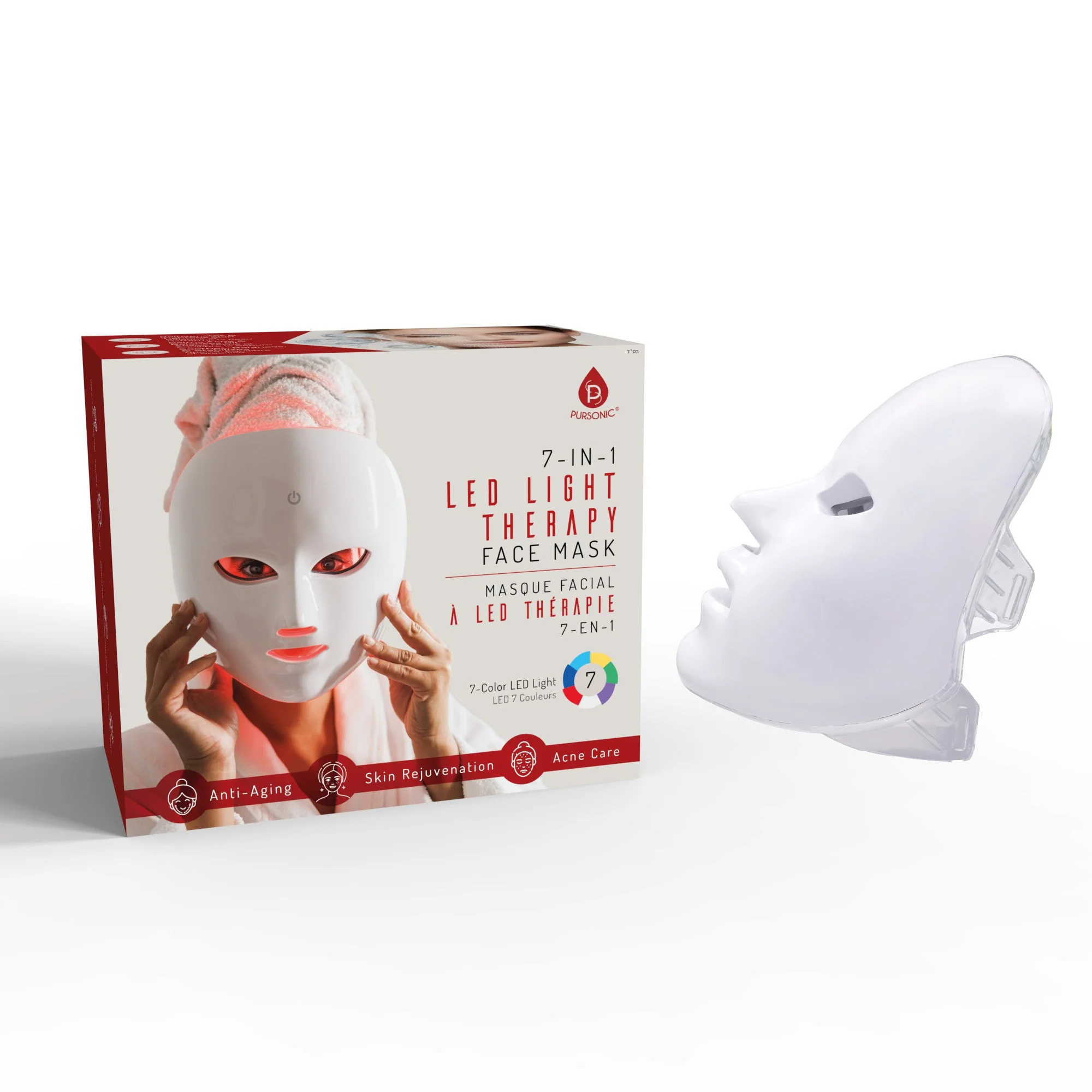 7-Color Facial Therapy Mask + 3-in-1 LED Scalp & Hair Treatment Brush - Image 3