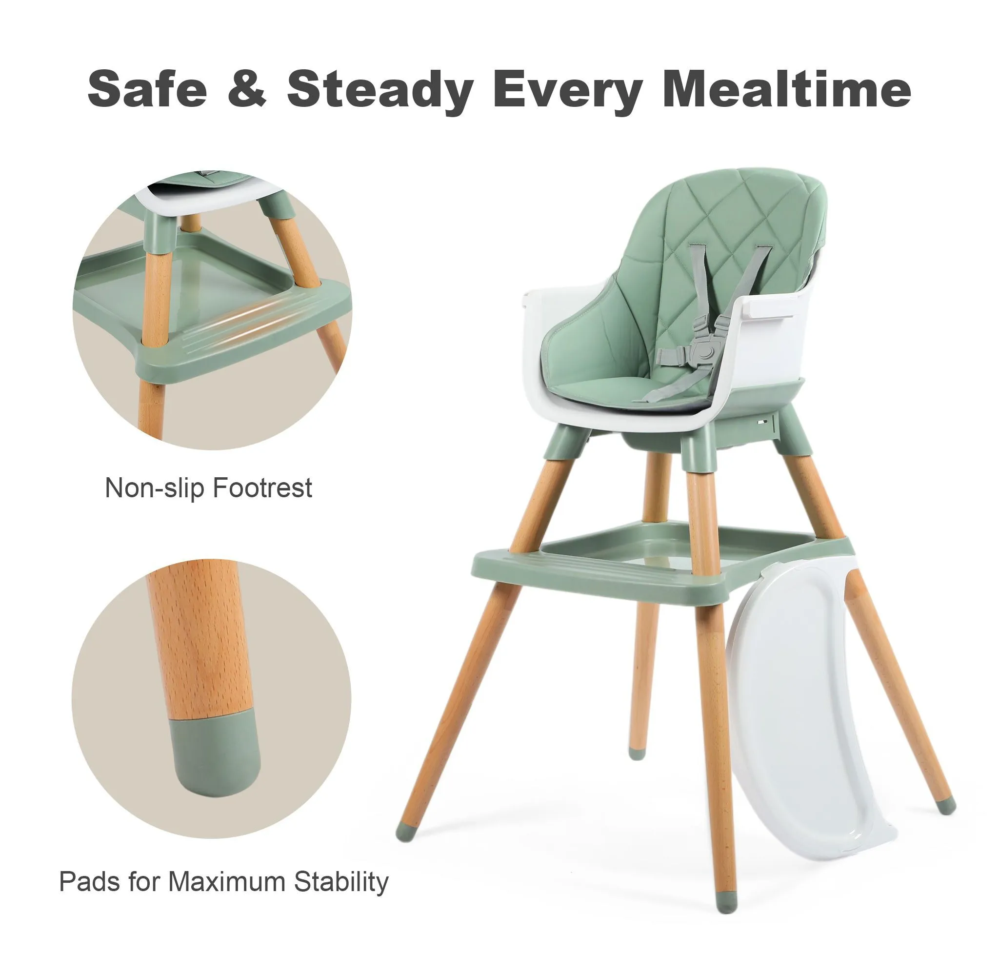 7-in-1 Baby High Chair - Gray - Image 8