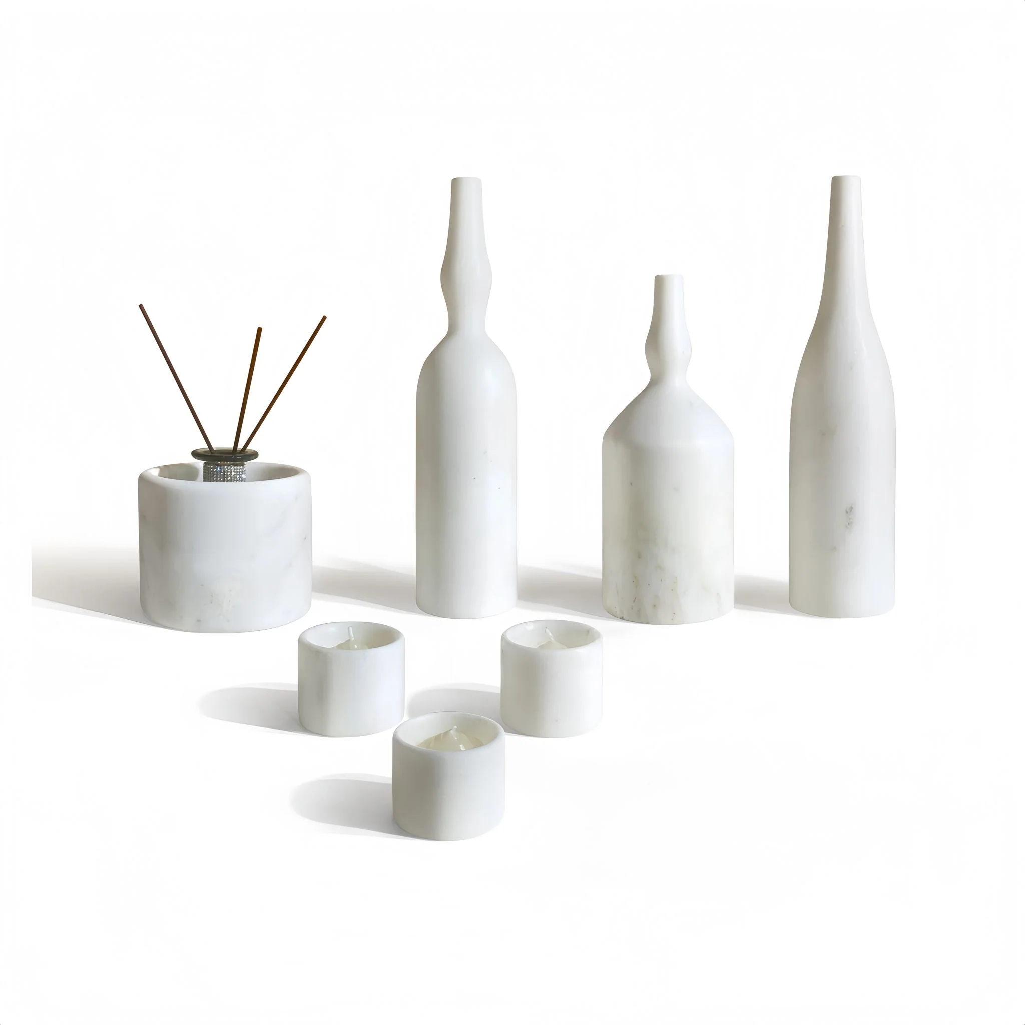 7 Pieces Luxury Natural Marble Living Room Accessories Set
