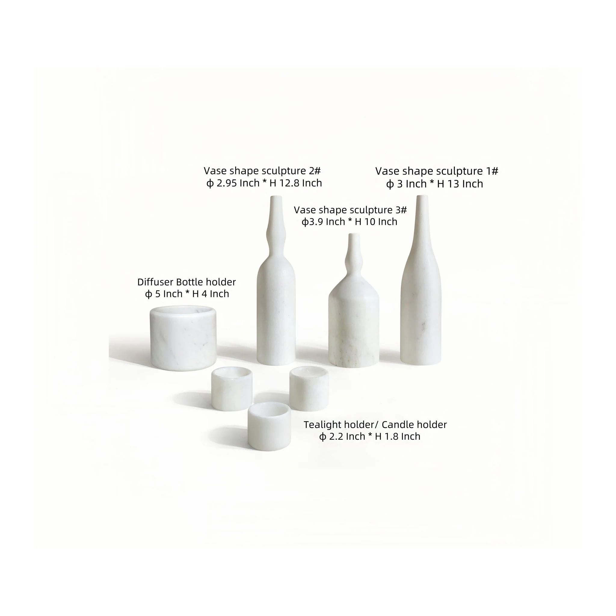 7 Pieces Luxury Natural Marble Living Room Accessories Set - Image 11