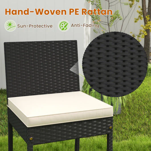 7 Pieces Patio Rattan Bar Set With Seat Cushions for Porch Yard Garden - Image 7