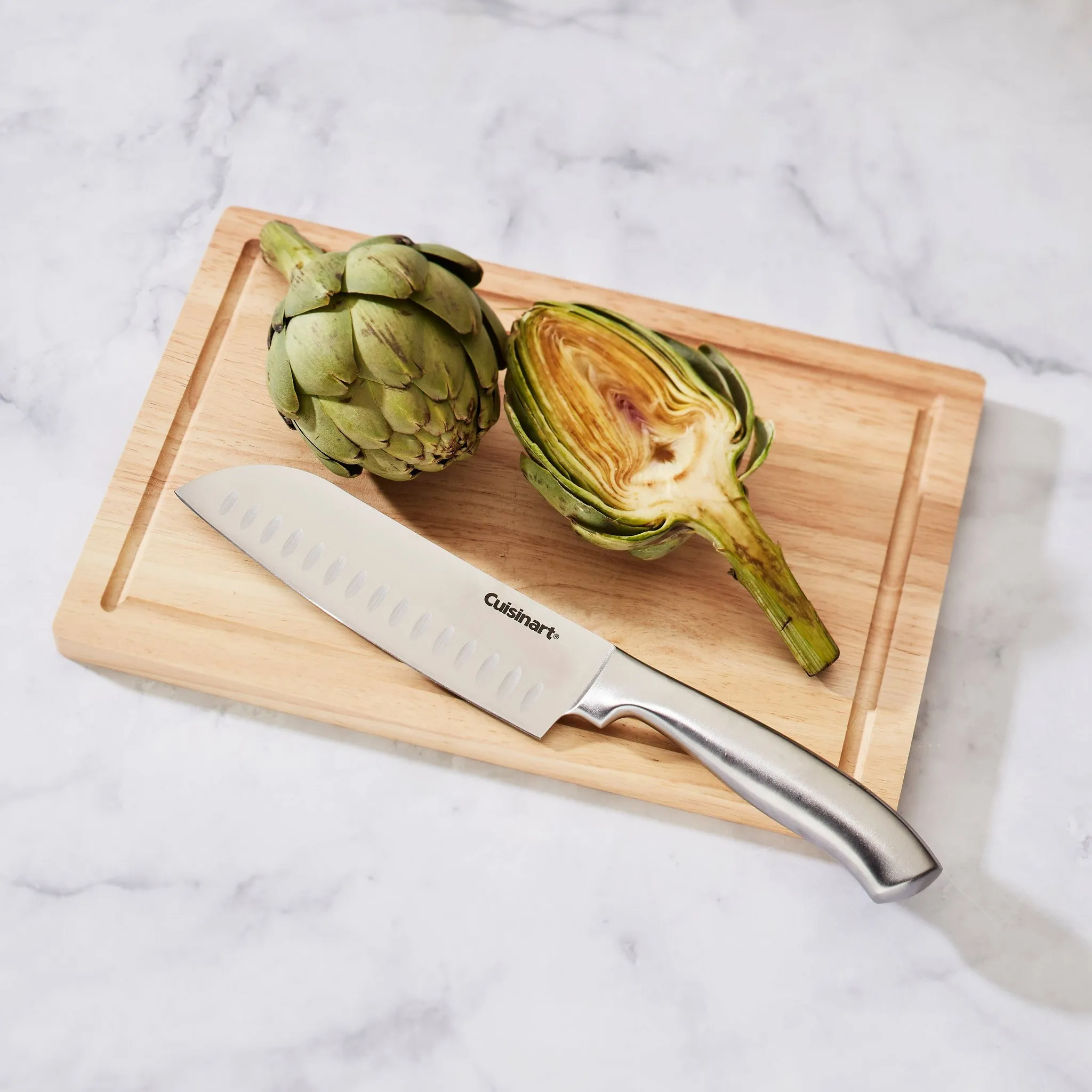7" Stainless Steel Santoku Knife - Silver - Image 2
