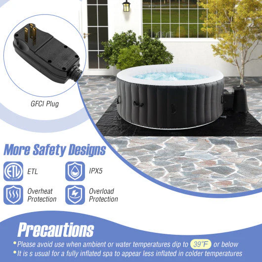 70/80 Inches Round SPA Pool Hottub With 110/130 Air Jets Electric Heater Pump-L - Image 8
