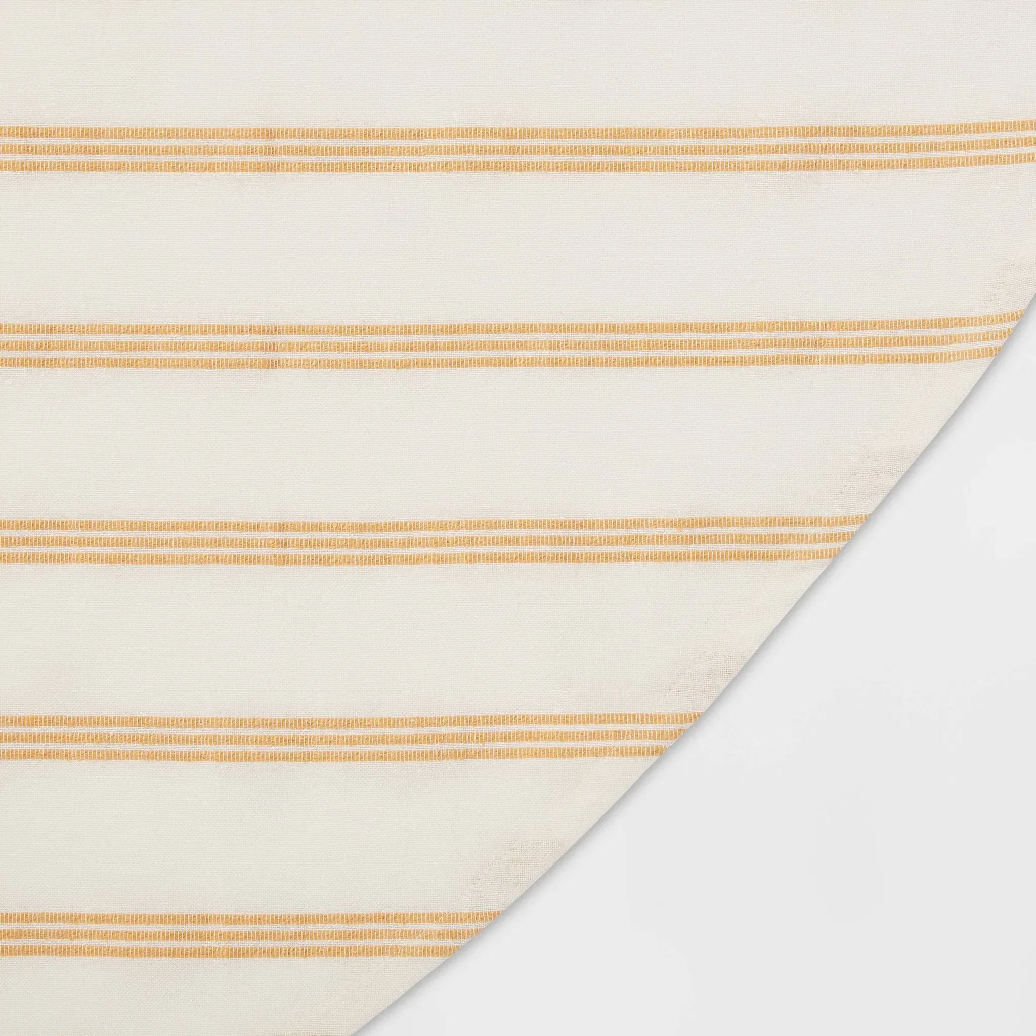 70" Cotton Striped Round Tablecloth- Yellow - Image 3