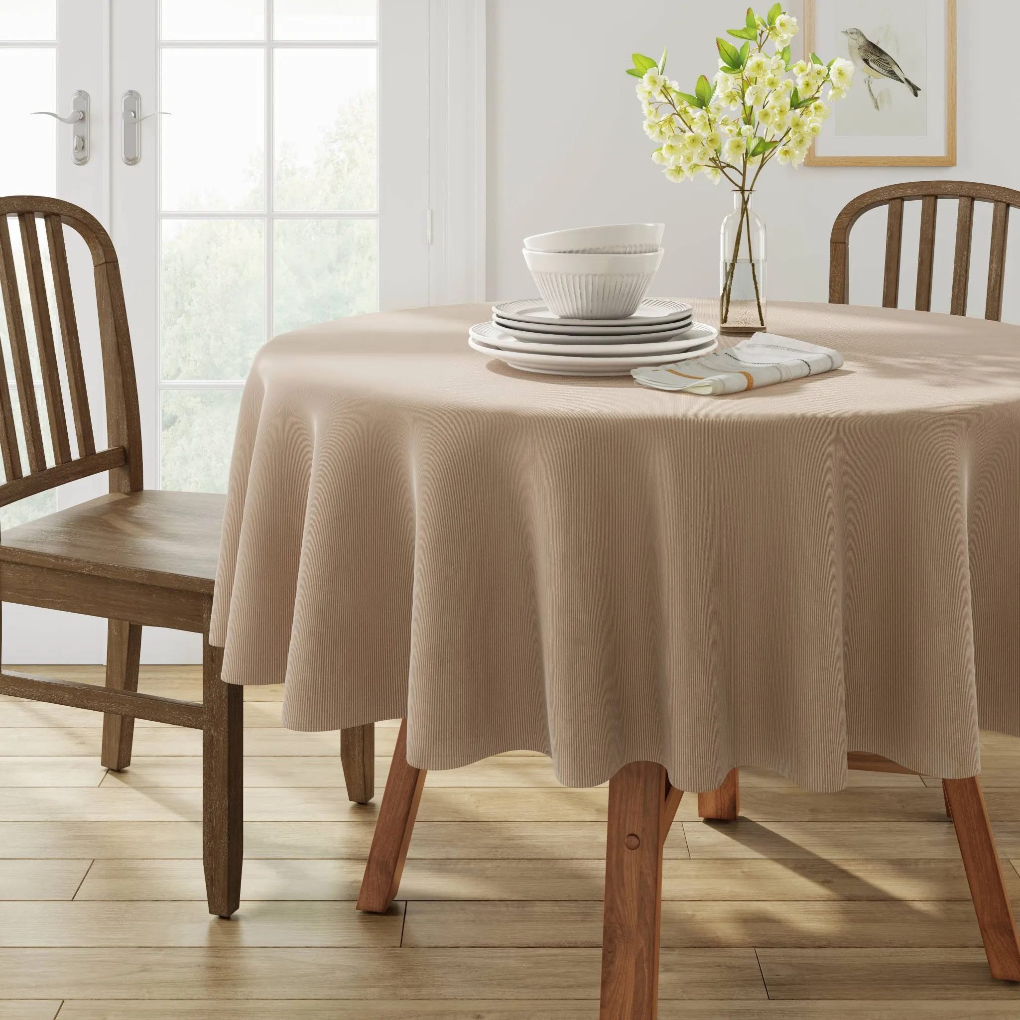 70" Solid Tablecloth Natural - Image 2