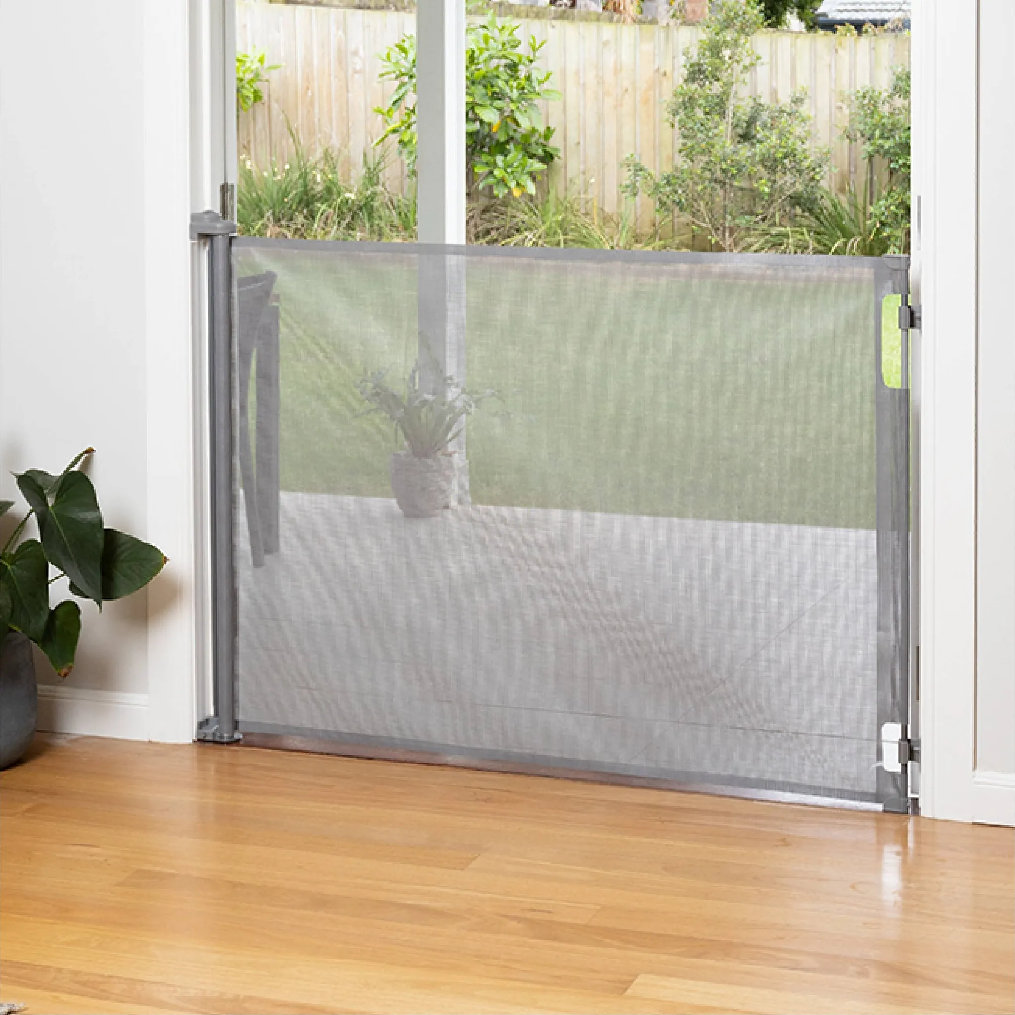 71" Wide x 41" Tall Retractable Baby Gate - 3123 - Gray - Image 6