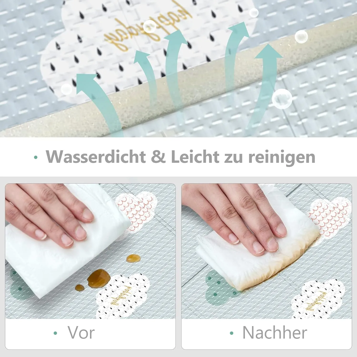 71x59x0.4inch Foldable Baby Play Mat - Cloud - Image 4