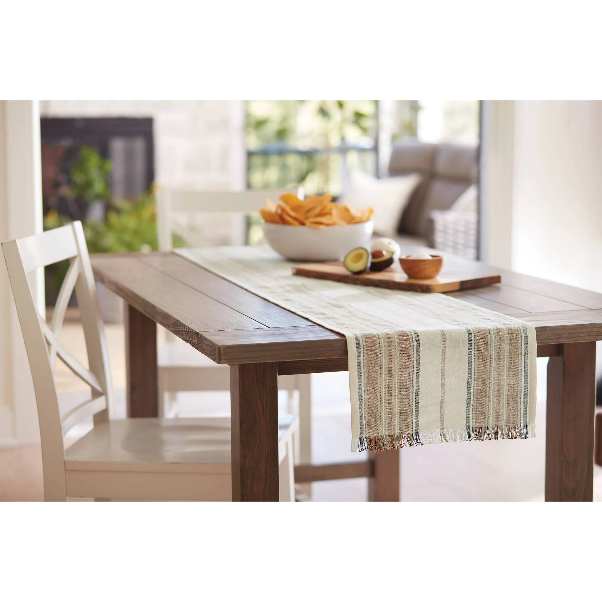 72" x 14" Cotton Striped Table Runner Orange - Image 2