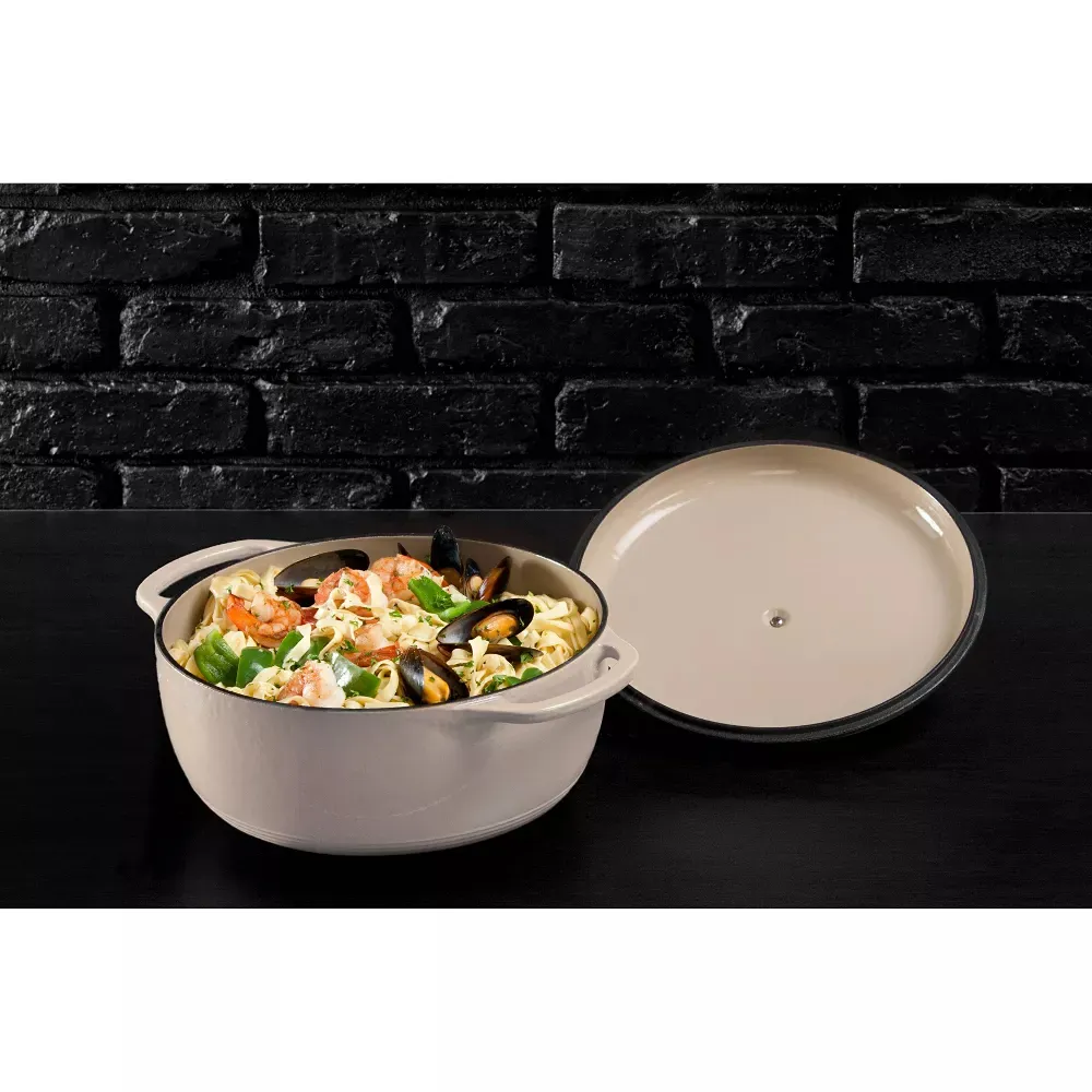 7.5qt Cast Iron Enamel Dutch Oven - Oyster - Image 3