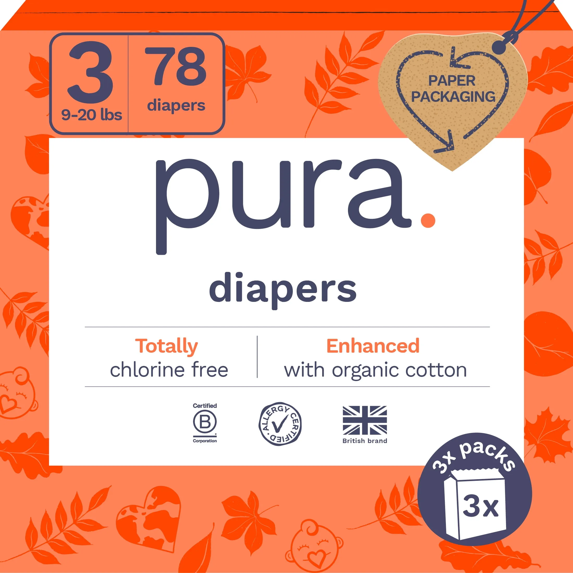 78ct Sensitive Soft Sustainable Diapers - White, Size 3