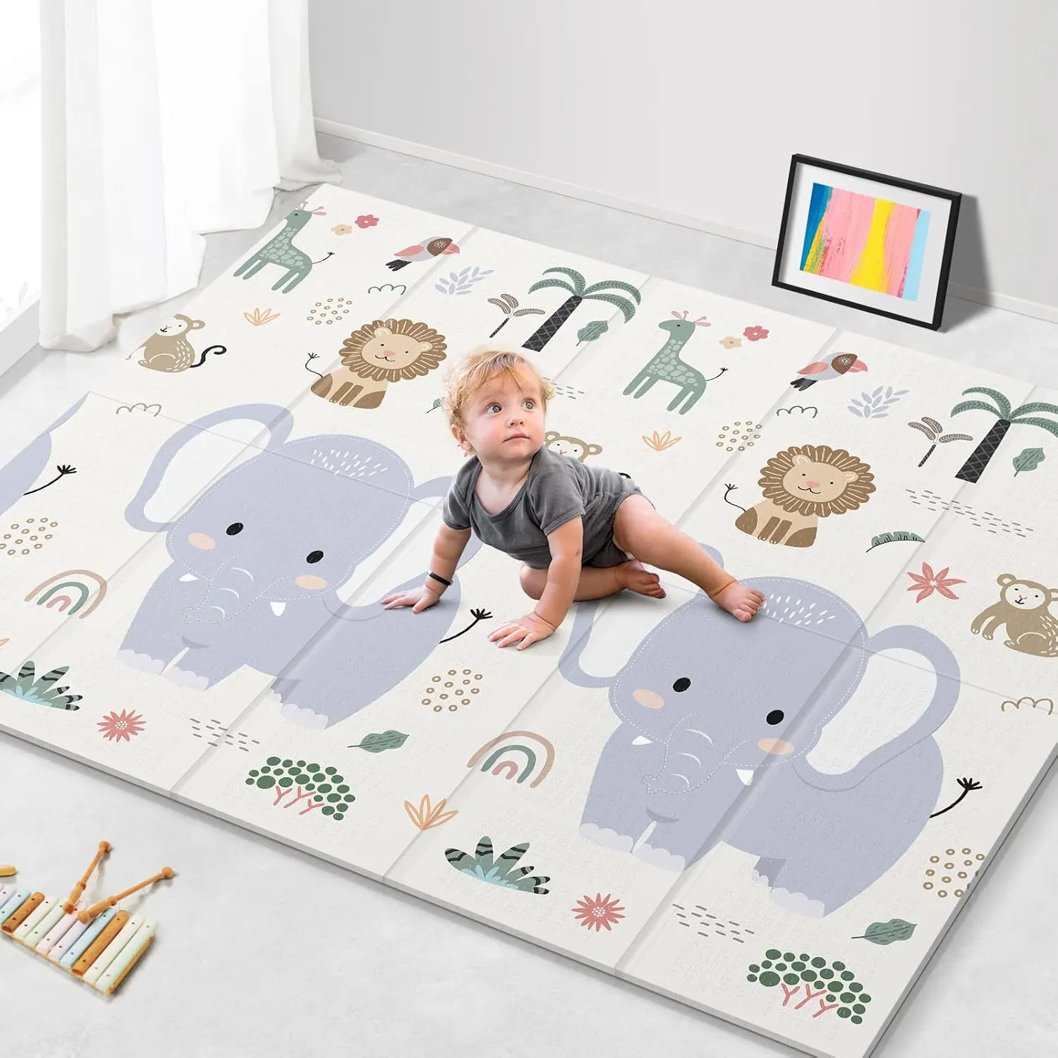 79x71 Foldable Play Mat for Baby