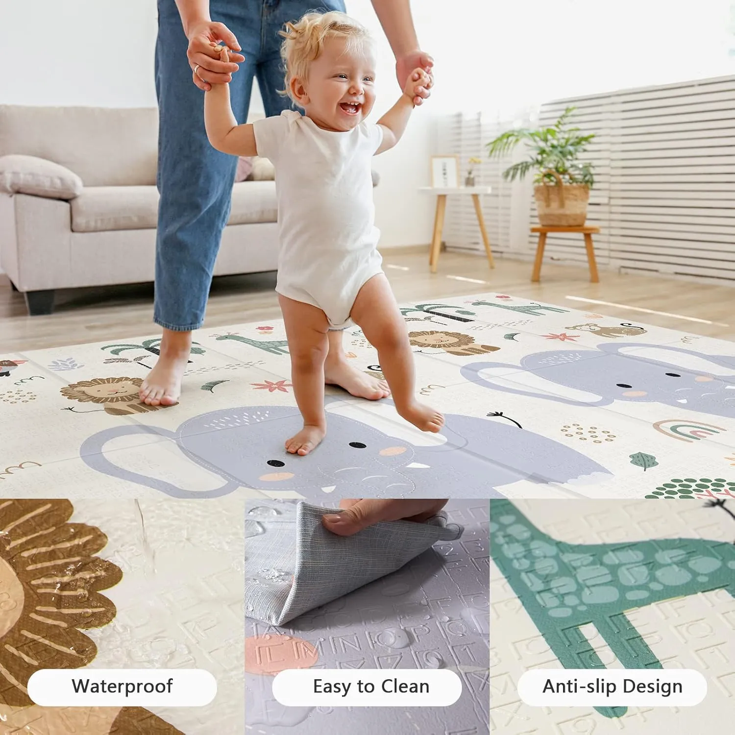 79x71 Foldable Play Mat for Baby - Image 4