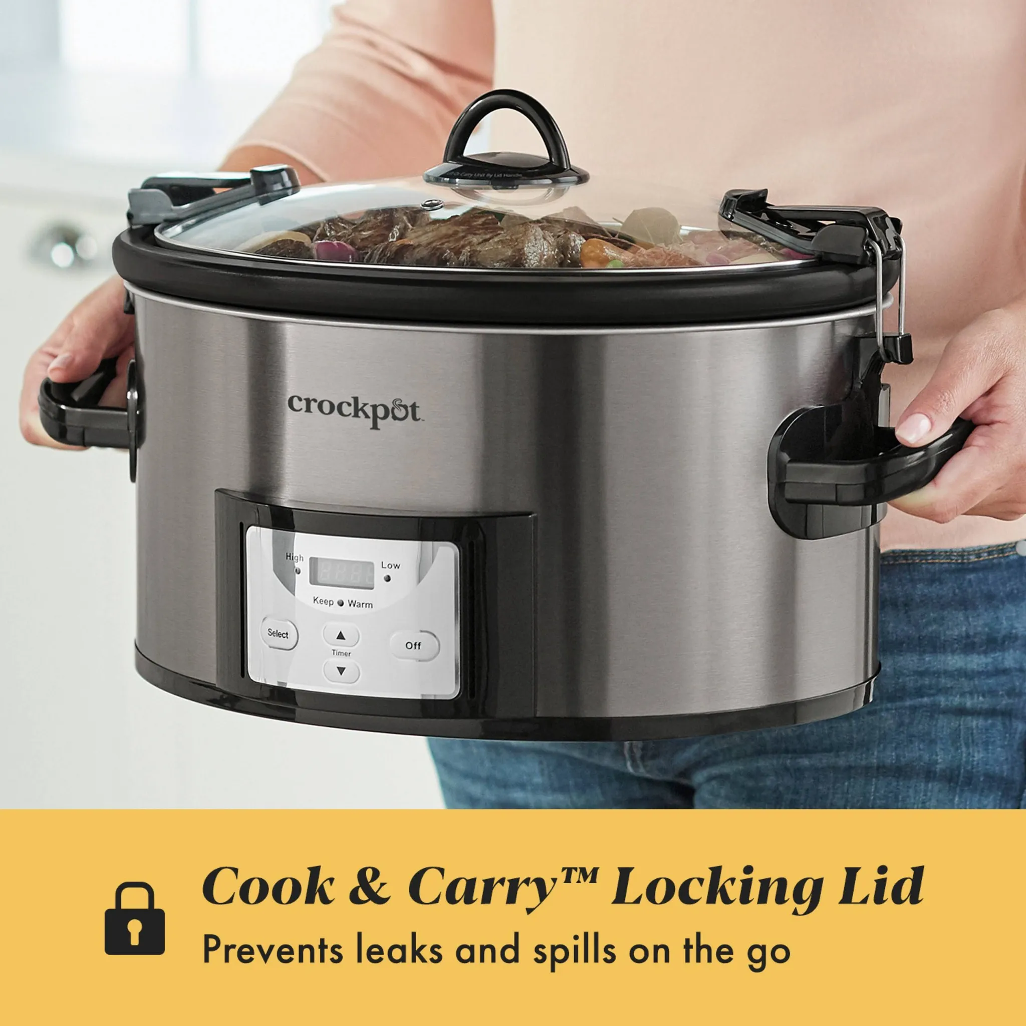 7qt Cook & Carry Programmable Easy-Clean Slow Cooker - Image 3