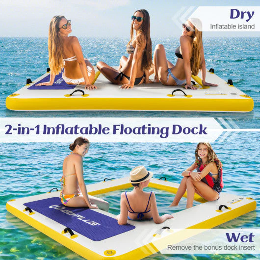 8 Ft X 8 Ft Inflatable Dock Platform With Mesh Swim Lounge - Image 4