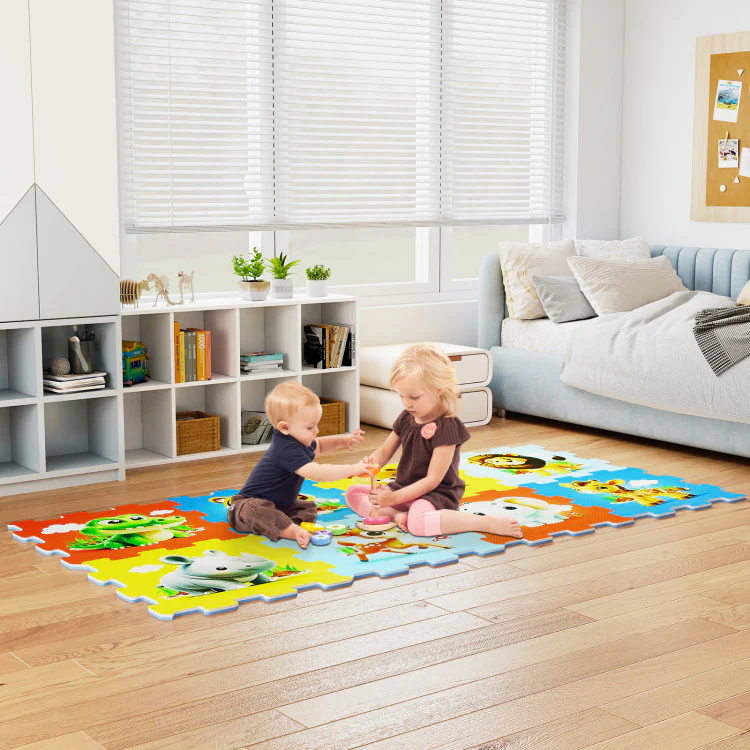 8-Piece Educational Animal Interlocking Baby Play Mat - Image 2