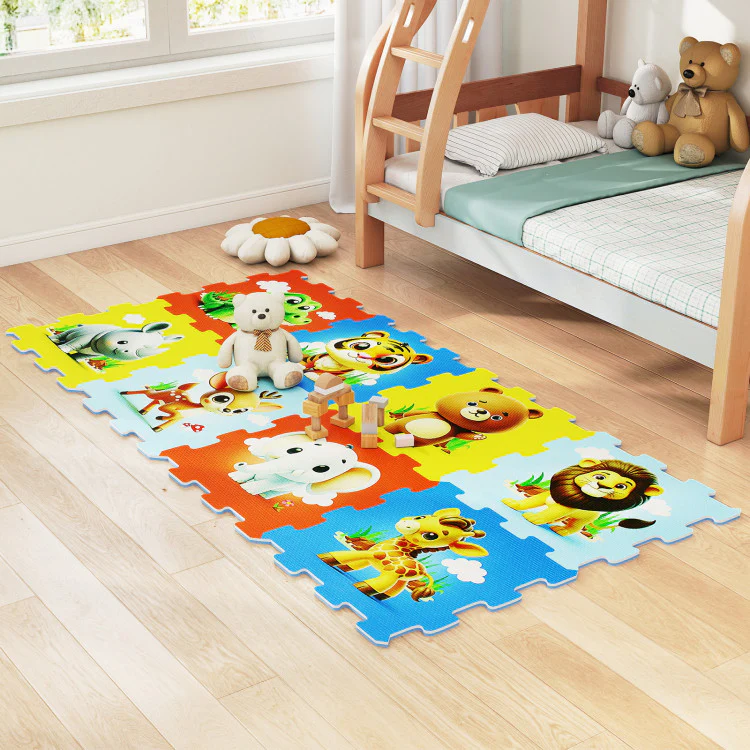 8-Piece Educational Animal Interlocking Baby Play Mat - Image 3