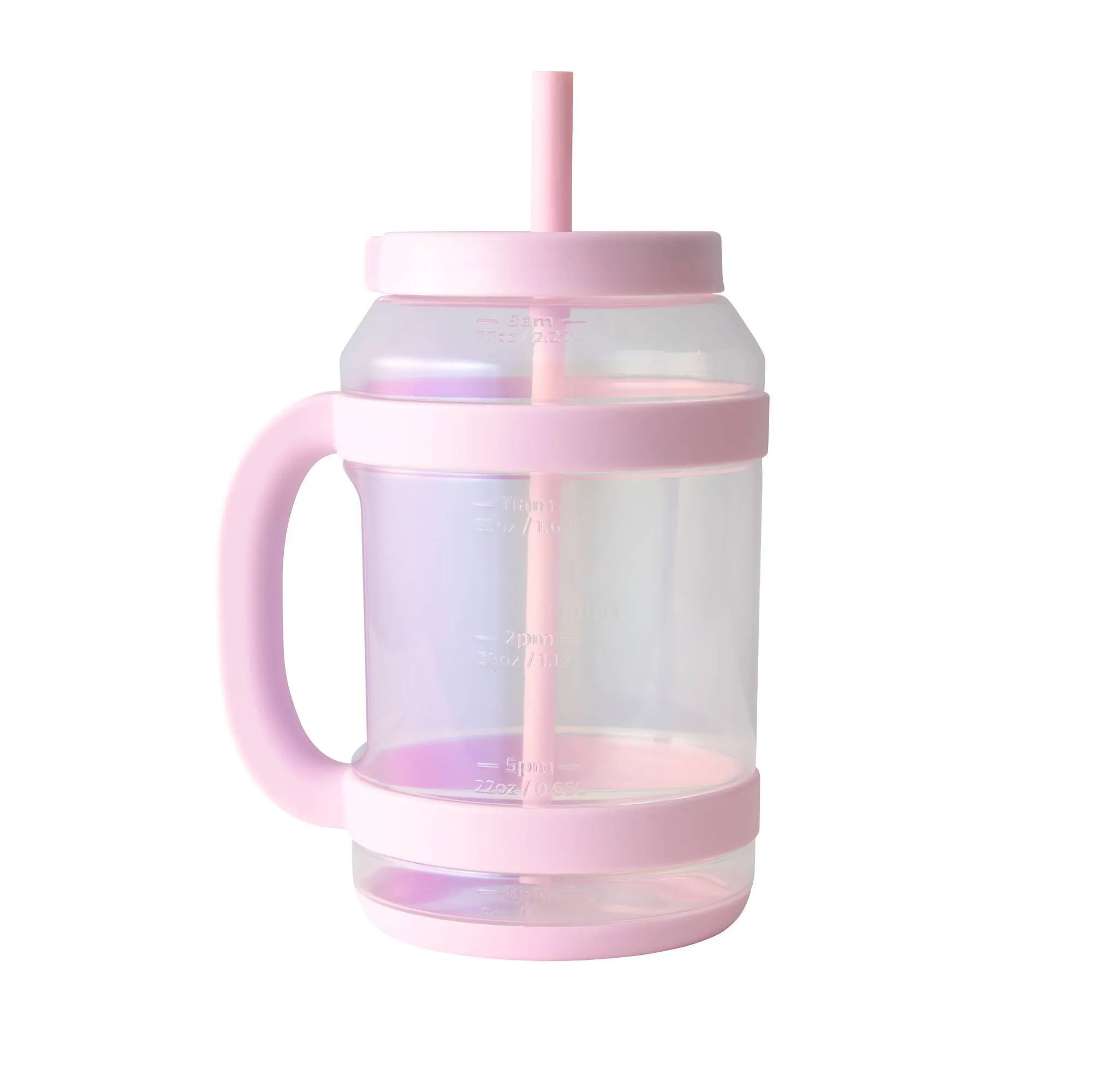 80oz Tritan Waterday Mug Light Pink: Iridescent Tumbler with Straw & Twist-Off Lid, Dishwasher-Safe - Image 2