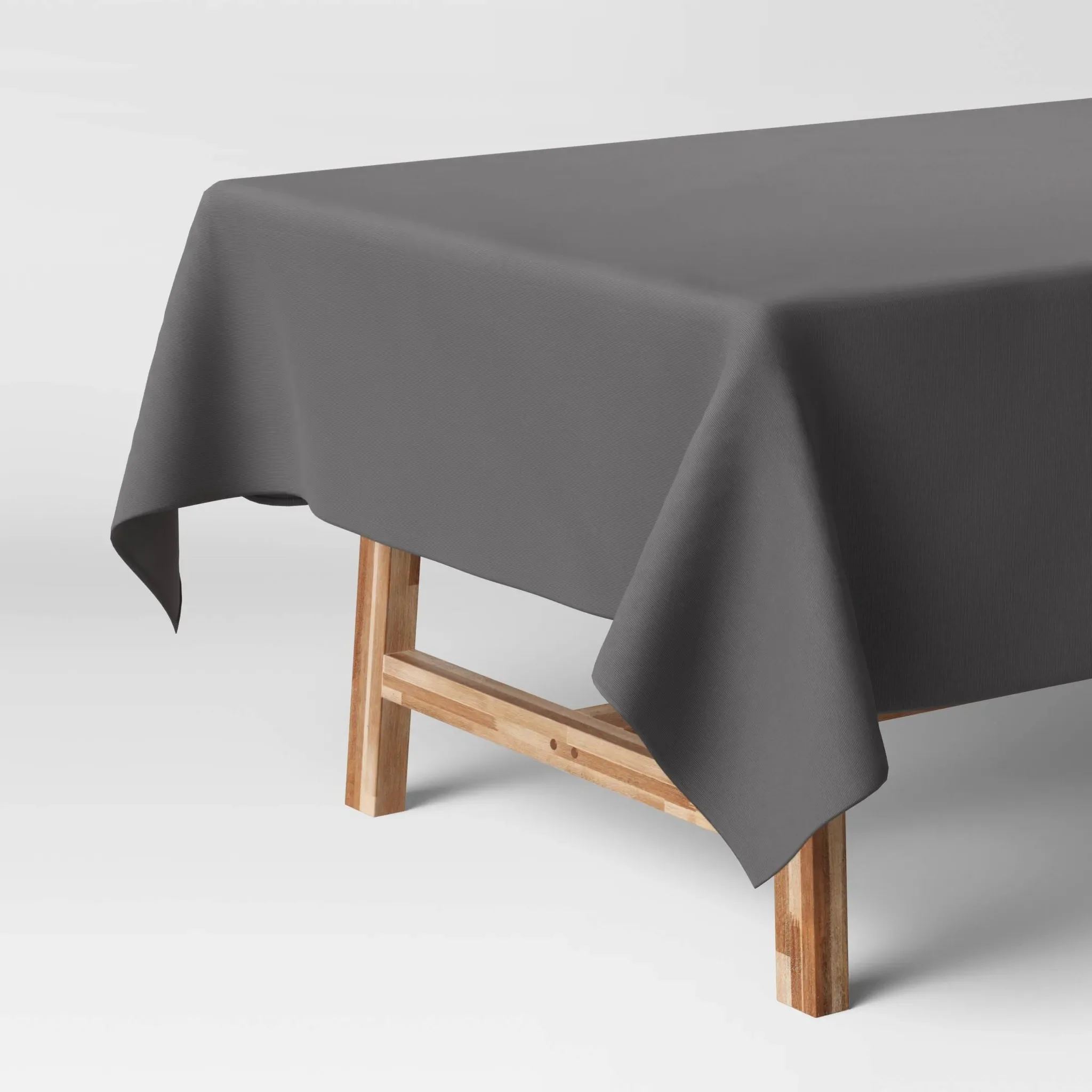 84" x 60" Solid Gray Tablecloth