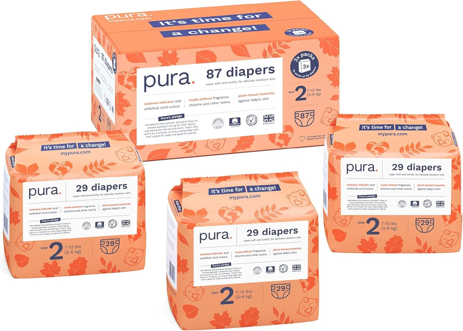 87 Ct Hypoallergenic Baby Diapers Size 2 (7-13 lbs) - White - Image 5
