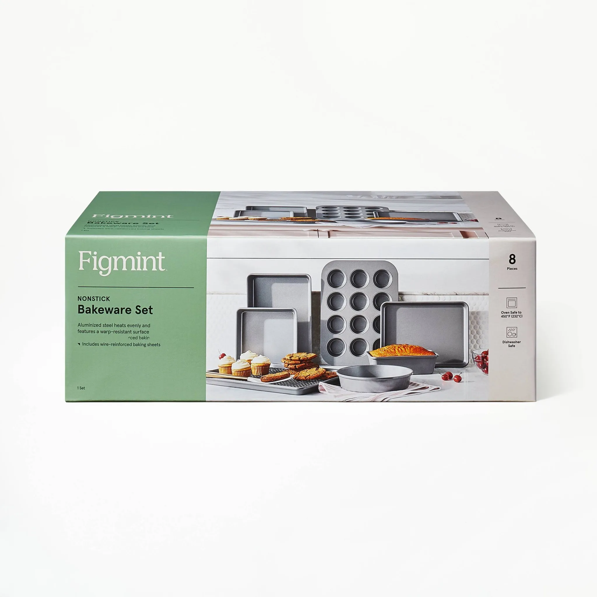 8pc Nonstick Bakeware Set- Gray - Image 3