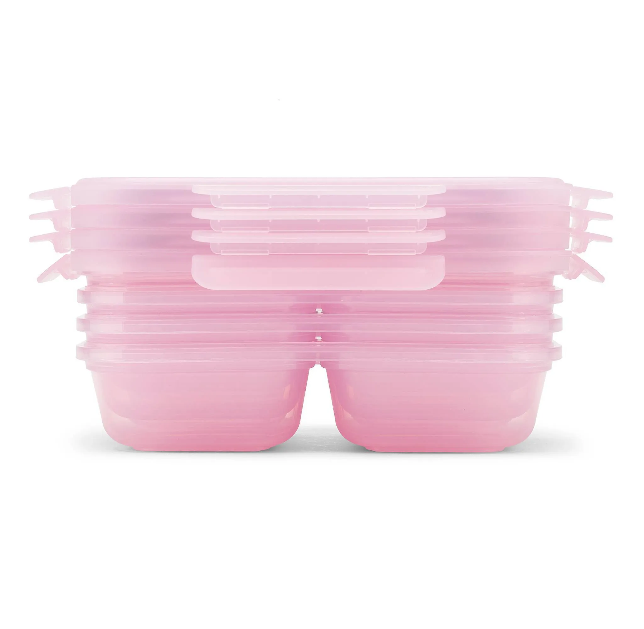 8pc Snap and Nest Snack Divided Food Storage Containers Pink