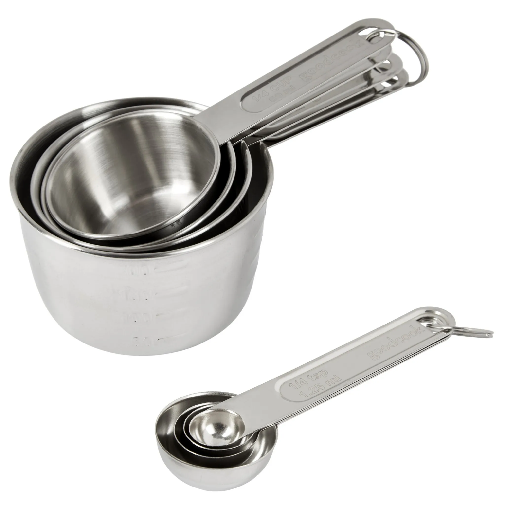 8pc Stainless Steel Measuring Cup and Spoon Set - Image 3