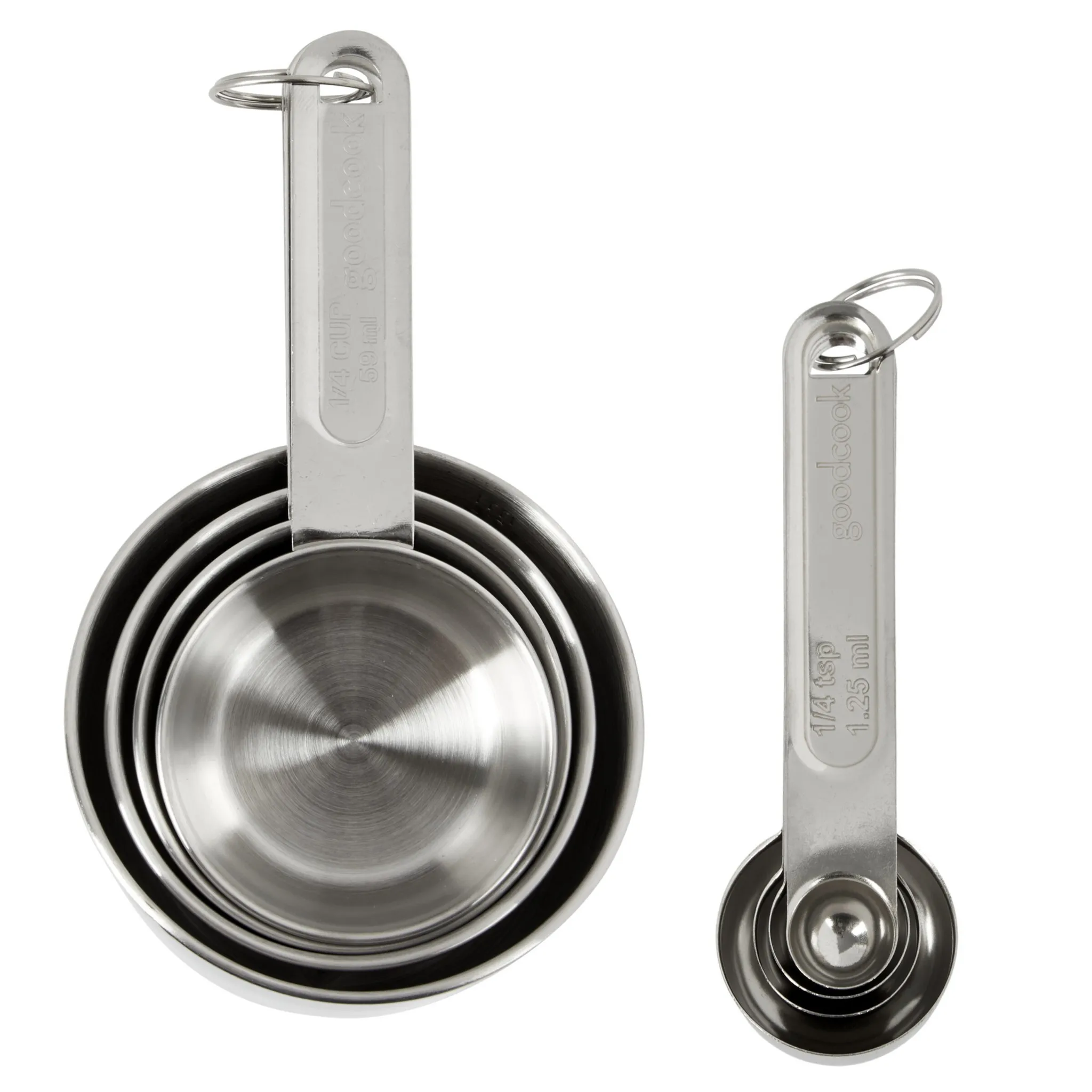 8pc Stainless Steel Measuring Cup and Spoon Set
