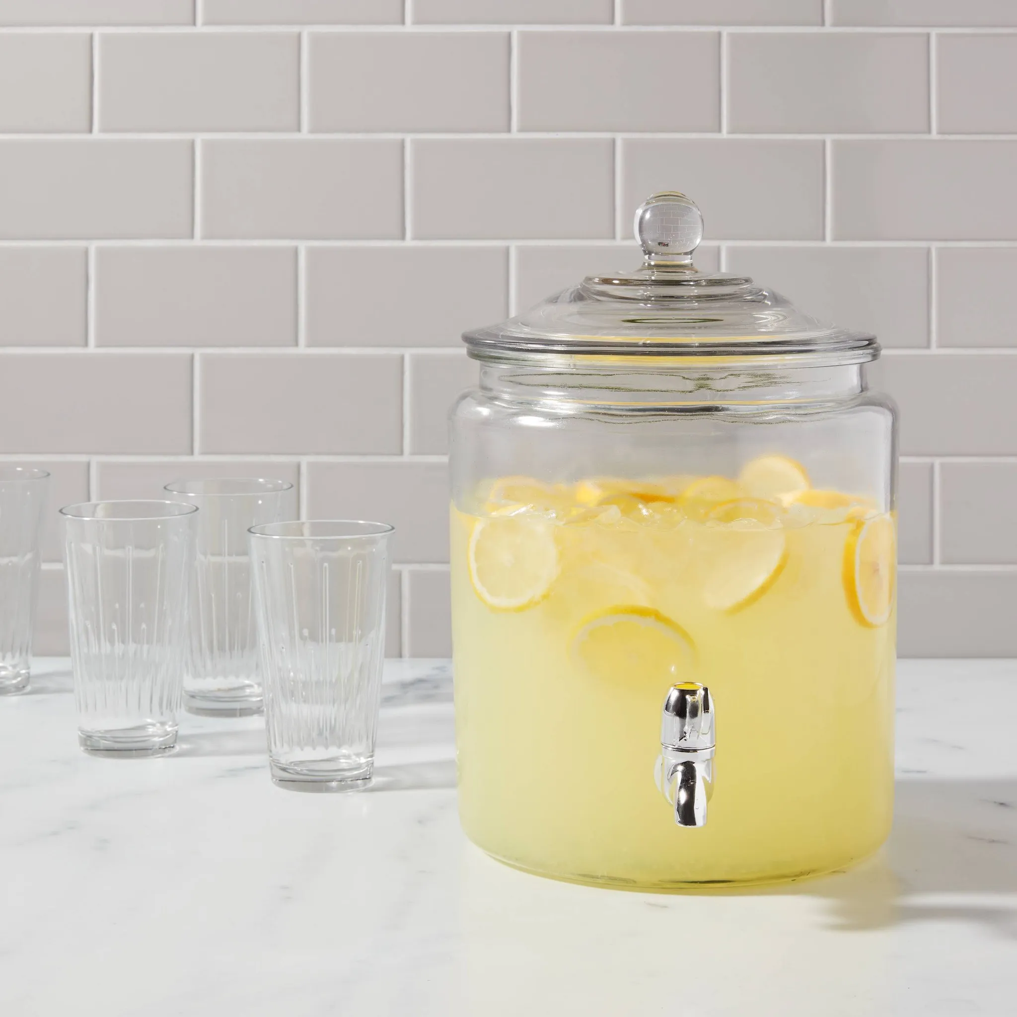 8qt Glass Beverage Dispenser - Traditional Drink Server - Image 2