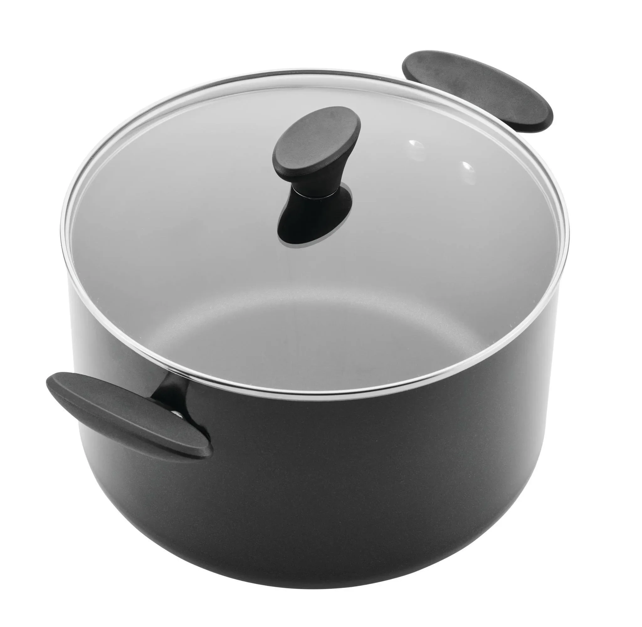 8qt Nonstick Stock Pot With Tempered Glass Lid - Image 2