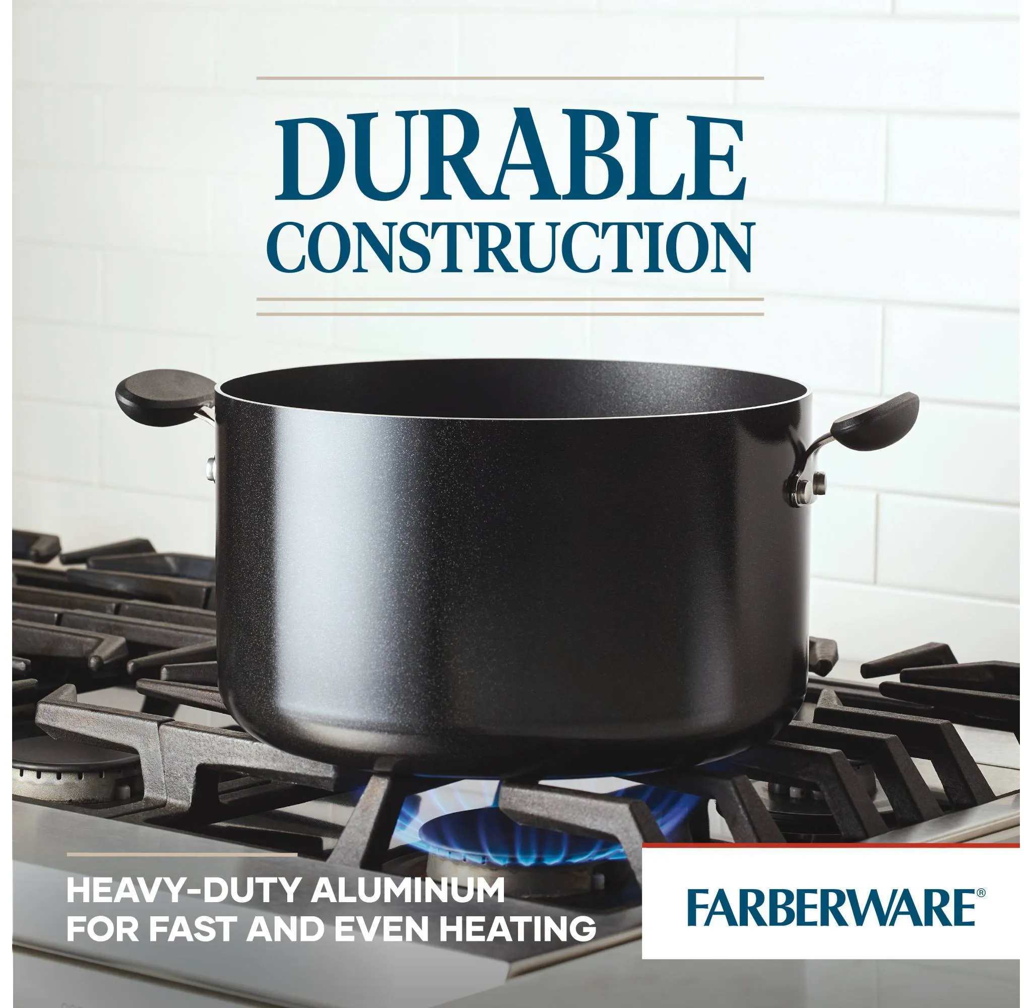 8qt Nonstick Stock Pot With Tempered Glass Lid - Image 3